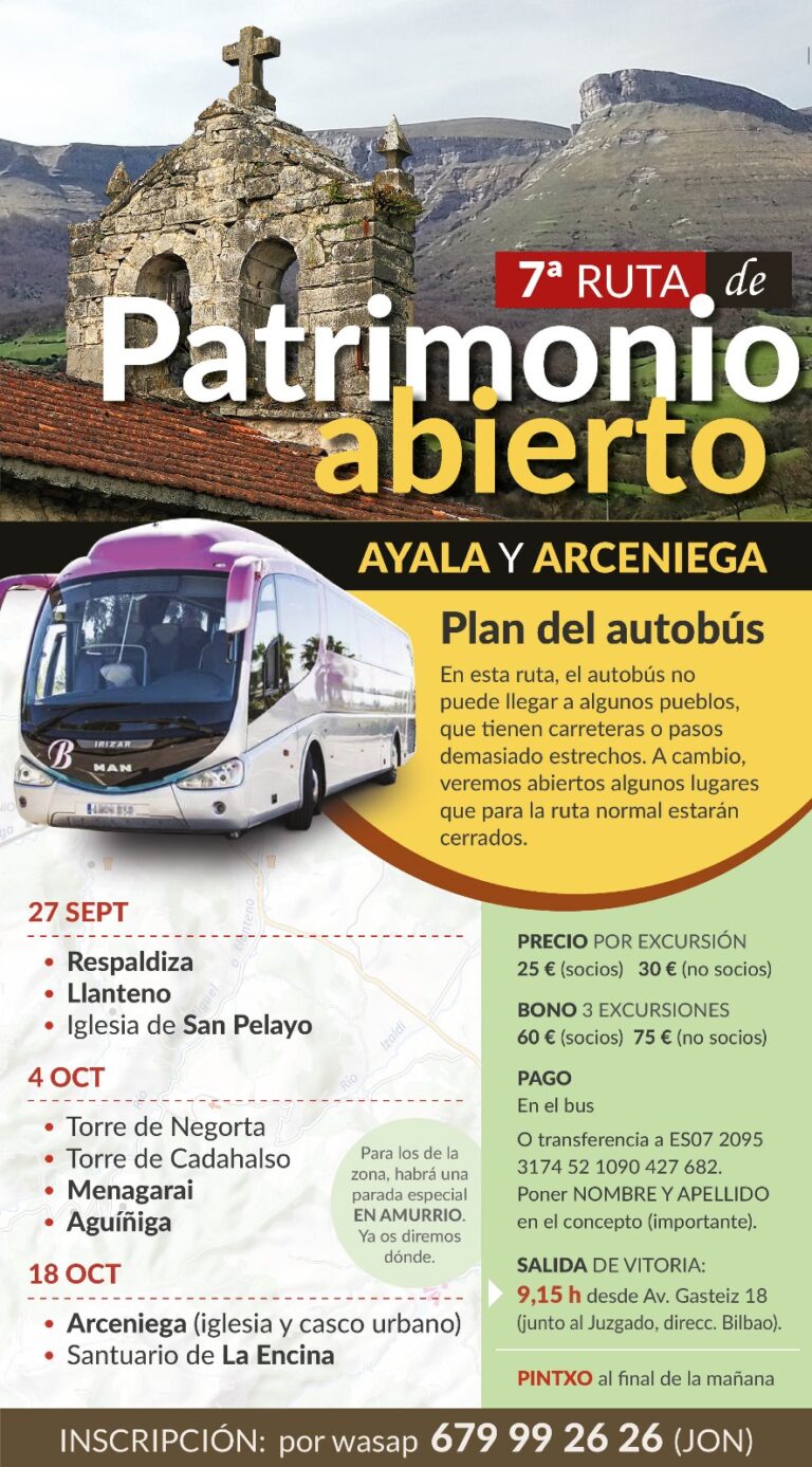 Viaje. 7ª Ruta de Patrimonio. Ayala y Arceniega. Septiembre – octubre 2025