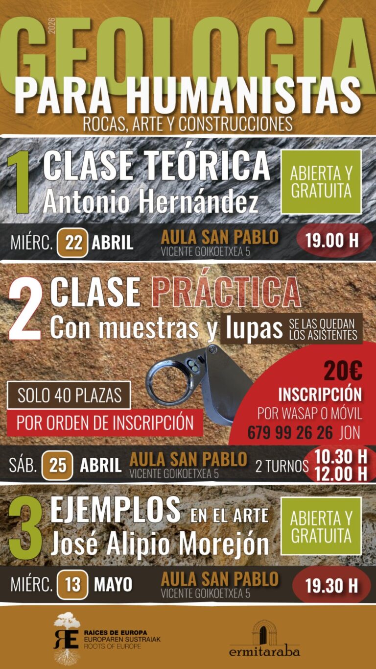 Curso. Geología para humanistas. Arquitectura y Escultura. 22 abril – 24 junio 2026