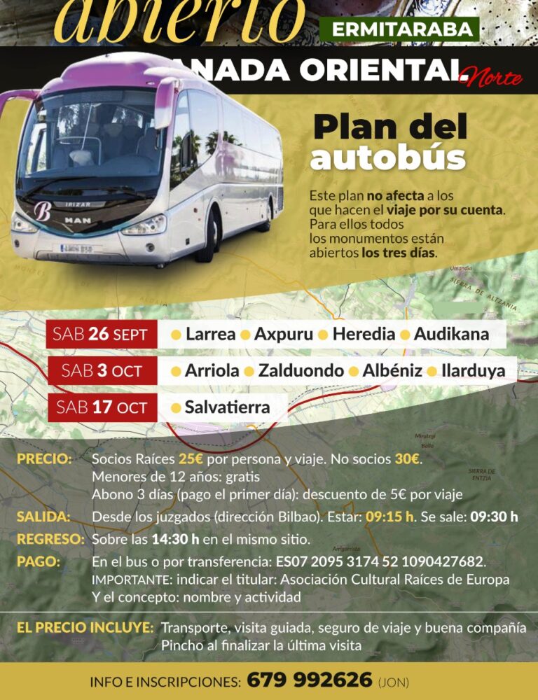 Viaje. 8ª Ruta de Patrimonio. La Llanada Alavesa Oriental. Septiembre – octubre 2026
